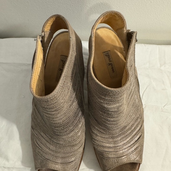 Paul Green Women's Metallic Peep-Toe Ankle Boots - Picture 4 of 5